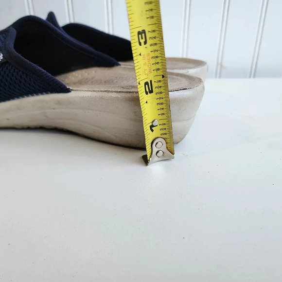 Fly Flot Slip Anti Shock On Sandals Navy Blue Women's Genuine Leather 40 Italy 9 - Picture 8 of 9